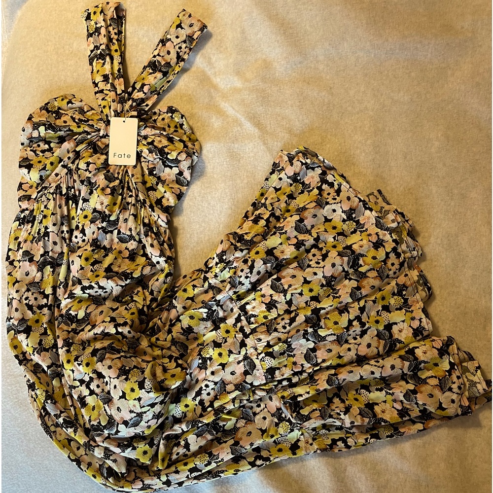 Floral Maxi Dress, X-cross Straps